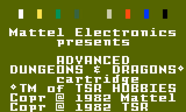 Advanced Dungeons & Dragons Cartridge